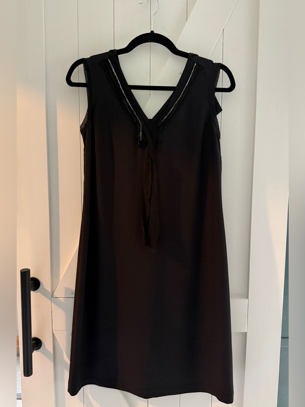 Simply Vera Wang Black Sleeveless Ruffle-Back Dress